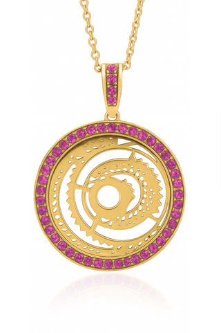 Red Tourmaline Rising Sun Pendant